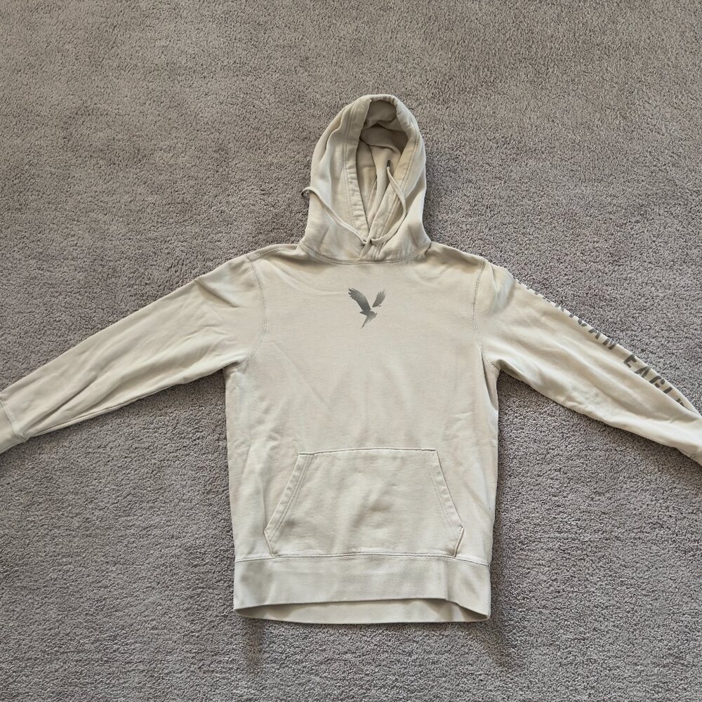 Mens Cream Color American Eagle Hoodie Size Small